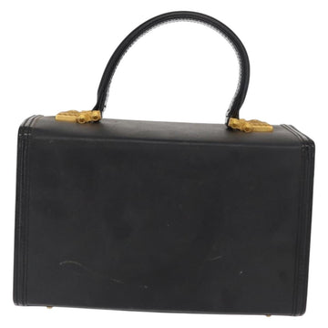 VERSACE Hand Bag Leather Black Gold Auth ka1996 - 0