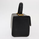 VERSACE Hand Bag Leather Black Gold Auth ka1996-4