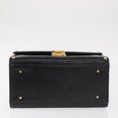 VERSACE Hand Bag Leather Black Gold Auth ka1996-5