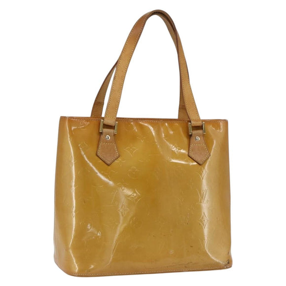 LOUIS VUITTON Monogram Vernis Houston Hand Bag Beige M91004 LV Auth ka1998