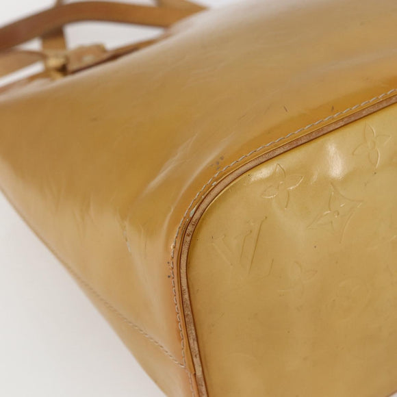 LOUIS VUITTON Monogram Vernis Houston Hand Bag Beige M91004 LV Auth ka1998