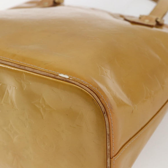 LOUIS VUITTON Monogram Vernis Houston Hand Bag Beige M91004 LV Auth ka1998