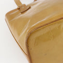 LOUIS VUITTON Monogram Vernis Houston Hand Bag Beige M91004 LV Auth ka1998-16
