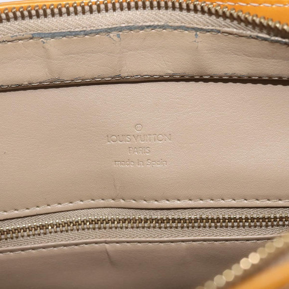 LOUIS VUITTON Monogram Vernis Houston Hand Bag Beige M91004 LV Auth ka1998