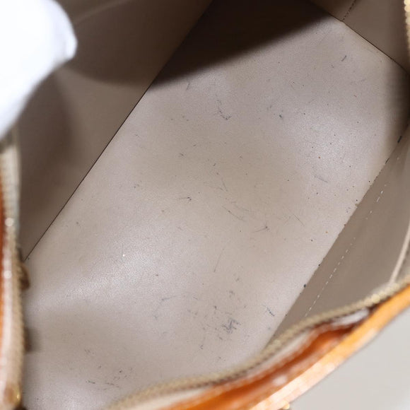 LOUIS VUITTON Monogram Vernis Houston Hand Bag Beige M91004 LV Auth ka1998