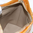 LOUIS VUITTON Monogram Vernis Houston Hand Bag Beige M91004 LV Auth ka1998-19