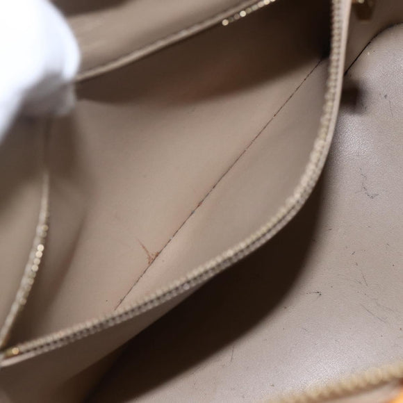 LOUIS VUITTON Monogram Vernis Houston Hand Bag Beige M91004 LV Auth ka1998