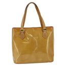 LOUIS VUITTON Monogram Vernis Houston Hand Bag Beige M91004 LV Auth ka1998-2