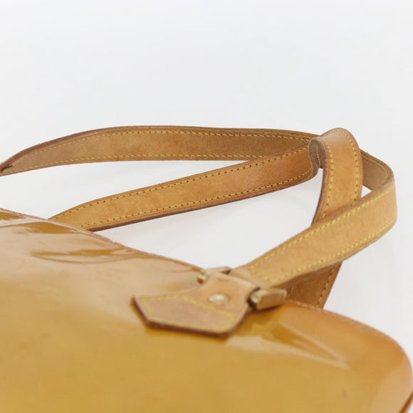 LOUIS VUITTON Monogram Vernis Houston Hand Bag Beige M91004 LV Auth ka1998