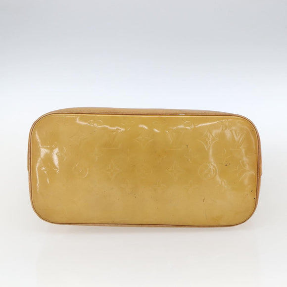 LOUIS VUITTON Monogram Vernis Houston Hand Bag Beige M91004 LV Auth ka1998