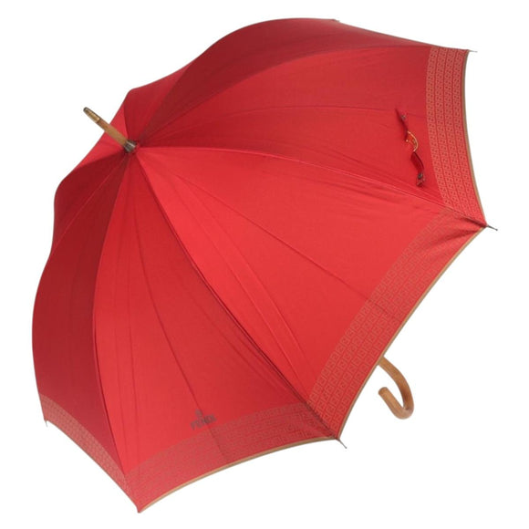 FENDI Zucchino Canvas Umbrella Nylon Red Auth ka2000