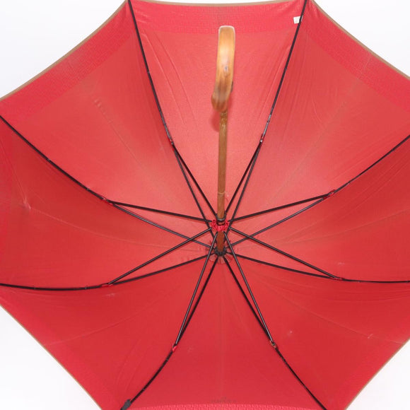 FENDI Zucchino Canvas Umbrella Nylon Red Auth ka2000