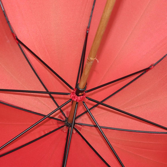 FENDI Zucchino Canvas Umbrella Nylon Red Auth ka2000