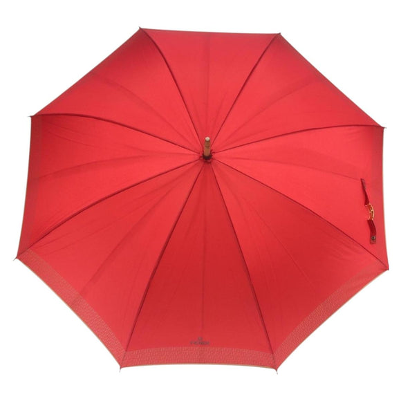 FENDI Zucchino Canvas Umbrella Nylon Red Auth ka2000
