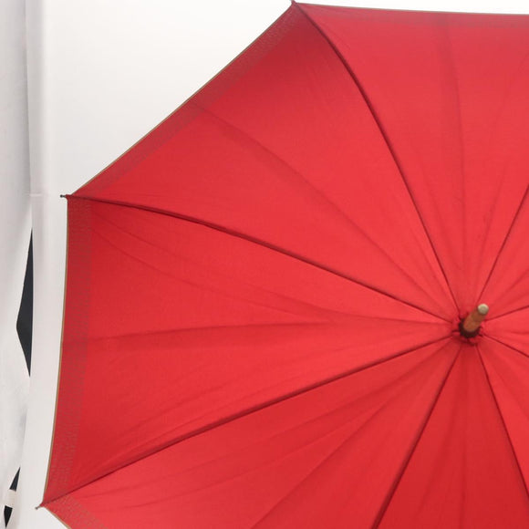 FENDI Zucchino Canvas Umbrella Nylon Red Auth ka2000
