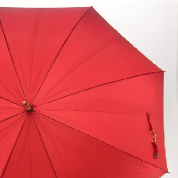FENDI Zucchino Canvas Umbrella Nylon Red Auth ka2000