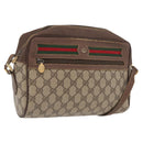 GUCCI GG Supreme Web Sherry Line Bag PVC Beige 001 113 6472 4028 Auth ka2001-1