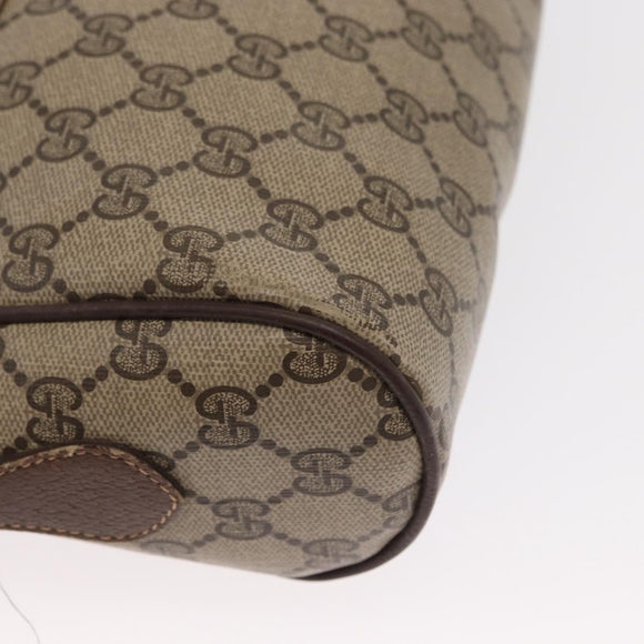 GUCCI GG Supreme Web Sherry Line Bag PVC Beige 001 113 6472 4028 Auth ka2001