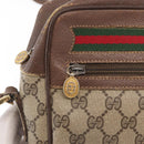 GUCCI GG Supreme Web Sherry Line Bag PVC Beige 001 113 6472 4028 Auth ka2001-15