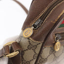 GUCCI GG Supreme Web Sherry Line Bag PVC Beige 001 113 6472 4028 Auth ka2001-16
