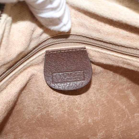 GUCCI GG Supreme Web Sherry Line Bag PVC Beige 001 113 6472 4028 Auth ka2001