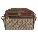 GUCCI GG Supreme Web Sherry Line Bag PVC Beige 001 113 6472 4028 Auth ka2001-2