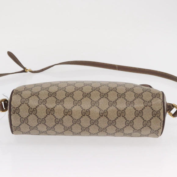 GUCCI GG Supreme Web Sherry Line Bag PVC Beige 001 113 6472 4028 Auth ka2001