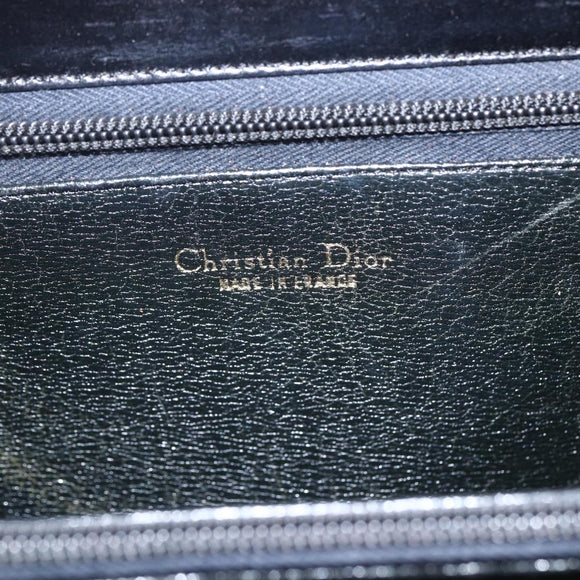 Christian Dior Shoulder Bag Leather Black Gold Auth ka2003