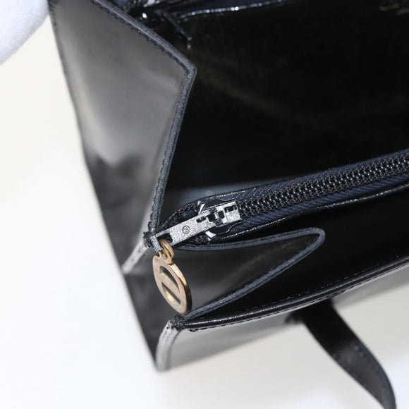 Christian Dior Shoulder Bag Leather Black Gold Auth ka2003