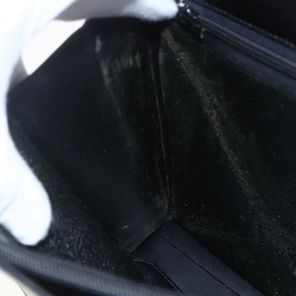 Christian Dior Shoulder Bag Leather Black Gold Auth ka2003