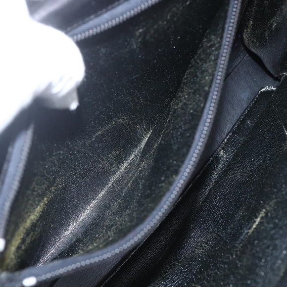 Christian Dior Shoulder Bag Leather Black Gold Auth ka2003