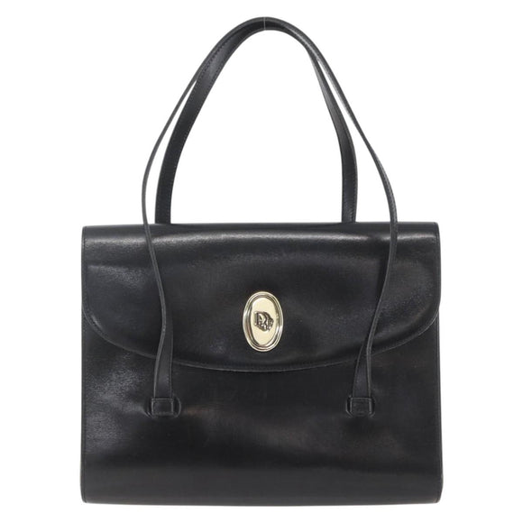 Christian Dior Shoulder Bag Leather Black Gold Auth ka2003