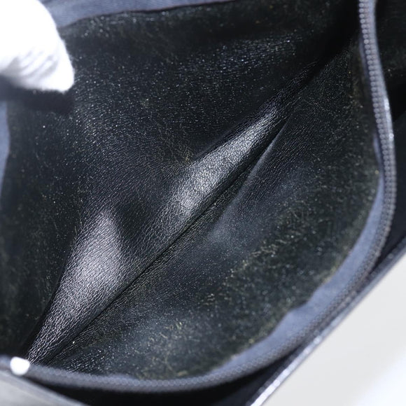 Christian Dior Shoulder Bag Leather Black Gold Auth ka2003