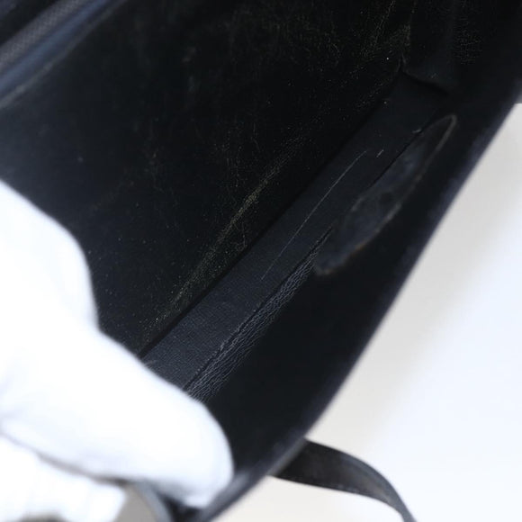 Christian Dior Shoulder Bag Leather Black Gold Auth ka2003