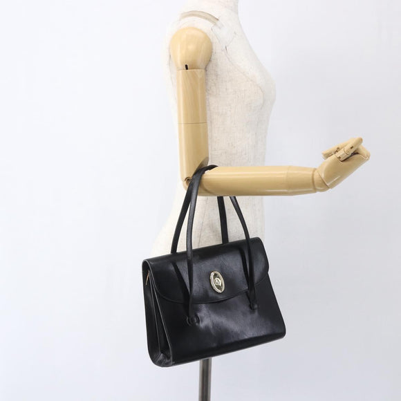 Christian Dior Shoulder Bag Leather Black Gold Auth ka2003