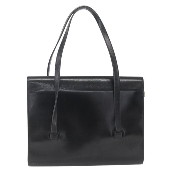 Christian Dior Shoulder Bag Leather Black Gold Auth ka2003