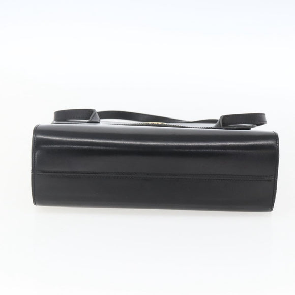 Christian Dior Shoulder Bag Leather Black Gold Auth ka2003