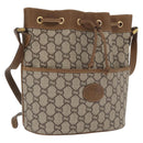 GUCCI GG Plus Supreme Shoulder Bag PVC Beige Gold Auth ka2009-1