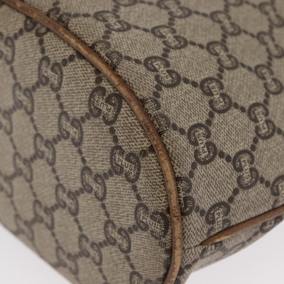 GUCCI GG Plus Supreme Shoulder Bag PVC Beige Gold Auth ka2009