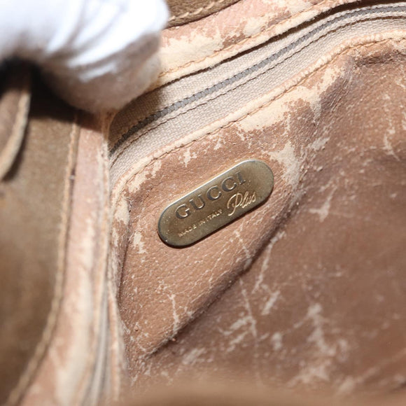 GUCCI GG Plus Supreme Shoulder Bag PVC Beige Gold Auth ka2009