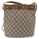 GUCCI GG Plus Supreme Shoulder Bag PVC Beige Gold Auth ka2009-3