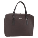 BURBERRY Hand Bag Leather Brown Silver Auth ka201-1