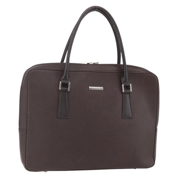 BURBERRY Hand Bag Leather Brown Silver Auth ka201