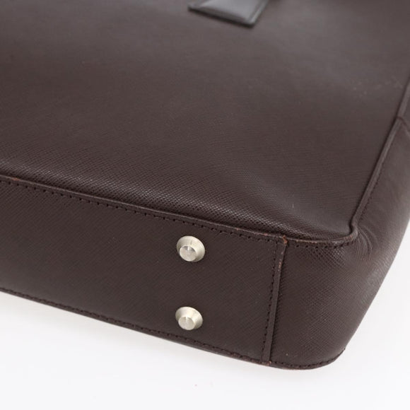 BURBERRY Hand Bag Leather Brown Silver Auth ka201