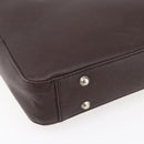 BURBERRY Hand Bag Leather Brown Silver Auth ka201-11