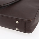 BURBERRY Hand Bag Leather Brown Silver Auth ka201-12