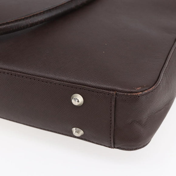 BURBERRY Hand Bag Leather Brown Silver Auth ka201