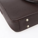 BURBERRY Hand Bag Leather Brown Silver Auth ka201-13