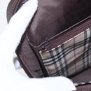 BURBERRY Hand Bag Leather Brown Silver Auth ka201-16