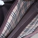 BURBERRY Hand Bag Leather Brown Silver Auth ka201-17